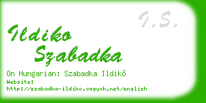 ildiko szabadka business card